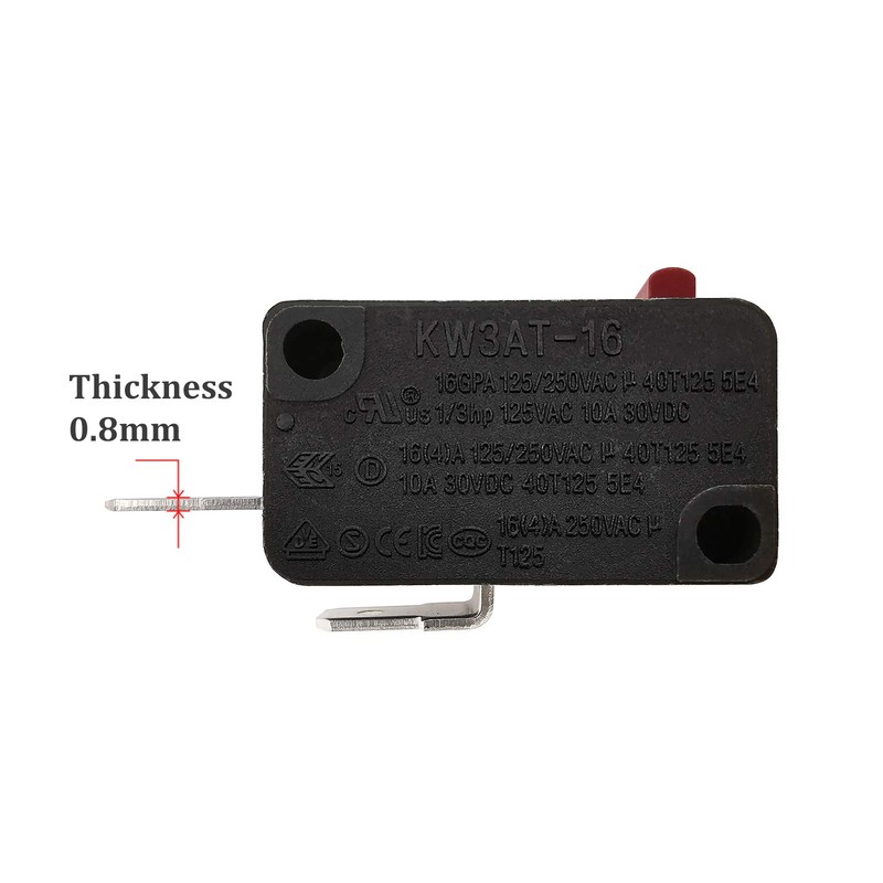 Microwave Oven Door Switch Replacement Part, 16A 125VAC, KW3AT-16 (Downward