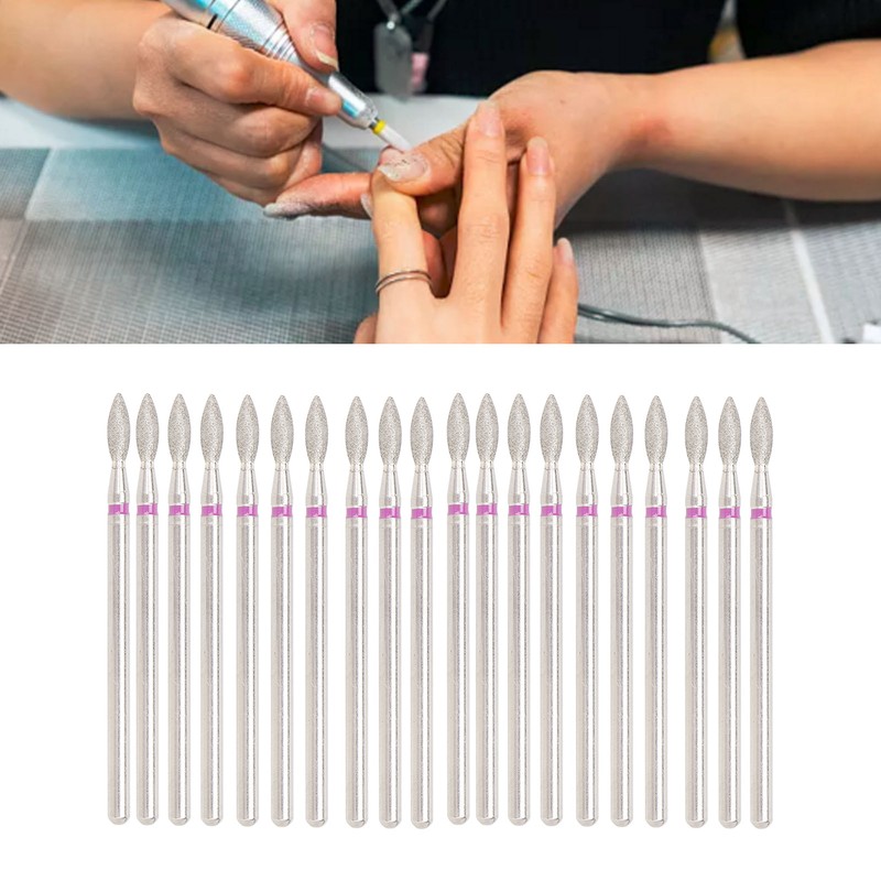 50pcs Flame Nail Drill Bit Carborundum Cuticle Remover Bits Kit