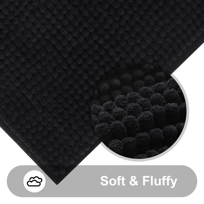 smiry Non Slip Chenille Bath Mat, 60 x 90 cm,