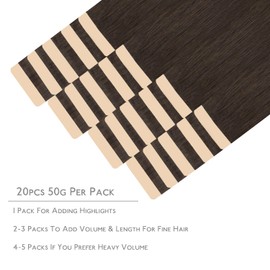 WENNALIFE Tape in Hair Extensions Human Hair, 20pcs 18 inch 50g Light Dark Brown Real Human Hair Tape Extensions Remy Tape Hair Extensions Straight Hair Extensions