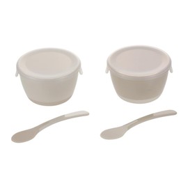 Richell Tri Baby Food Divided Cup Set (Includes Lid and Spoon), 1 Pack, 3.4 fl oz (100 ml), 5 Months and Up