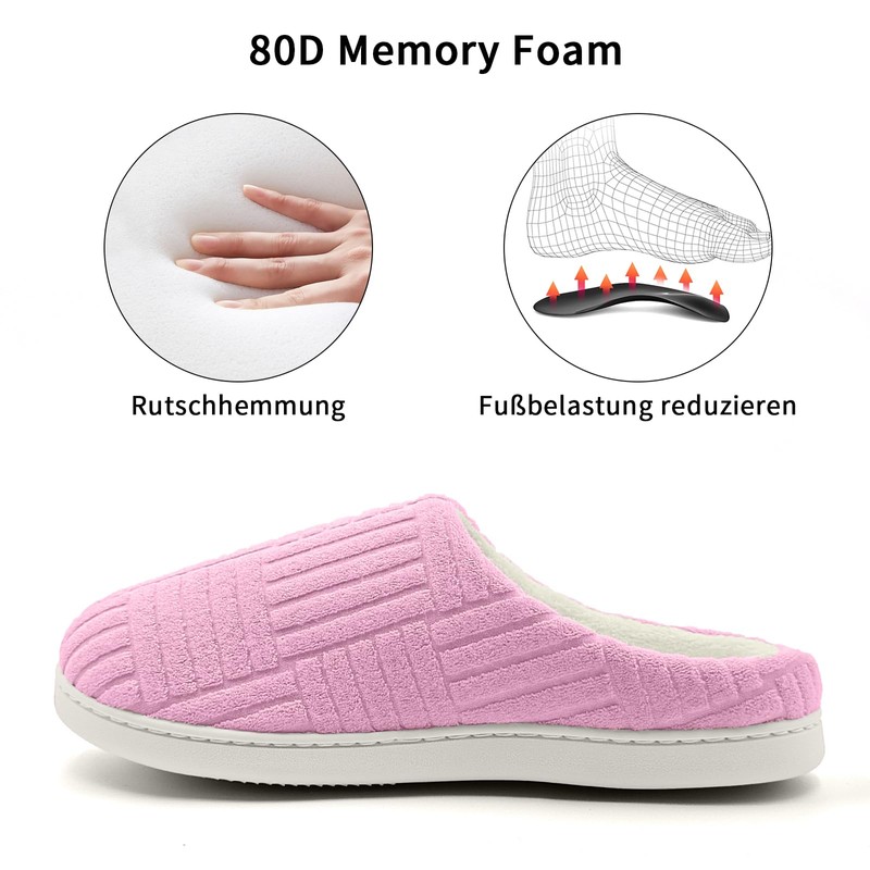 HIEYMSER Comfortable non-slip slippers made of memory cotton for women,
