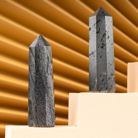 Hematite Healing Crystal Tower Obelisk – Crystals and Healing Stones for Meditation, Reiki, Chakra Balancing, and Crystal Grids – Crystal Points for Home or Office – Spiritual Decor & Gift