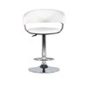 Powell White Faux Leather Barrel & Chrome Adjustable Height Barstool