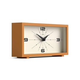 Jones Clocks® Odeon desk clock | Modern rectangular design | Mustard yellow | Stylish retro look for shelf, table, mantel or bedside