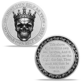 Hamlet to Thine Own Self Be True Reminder Coin Encouragement Pocket Token Relief Items Inspirational Gift for Women Men - Be Brave Self-Loyalty Honesty