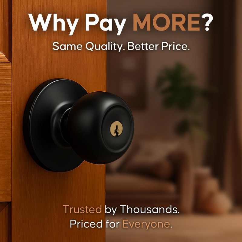 Copper Creek Entry Door Knob – Keyed Entry Handle with