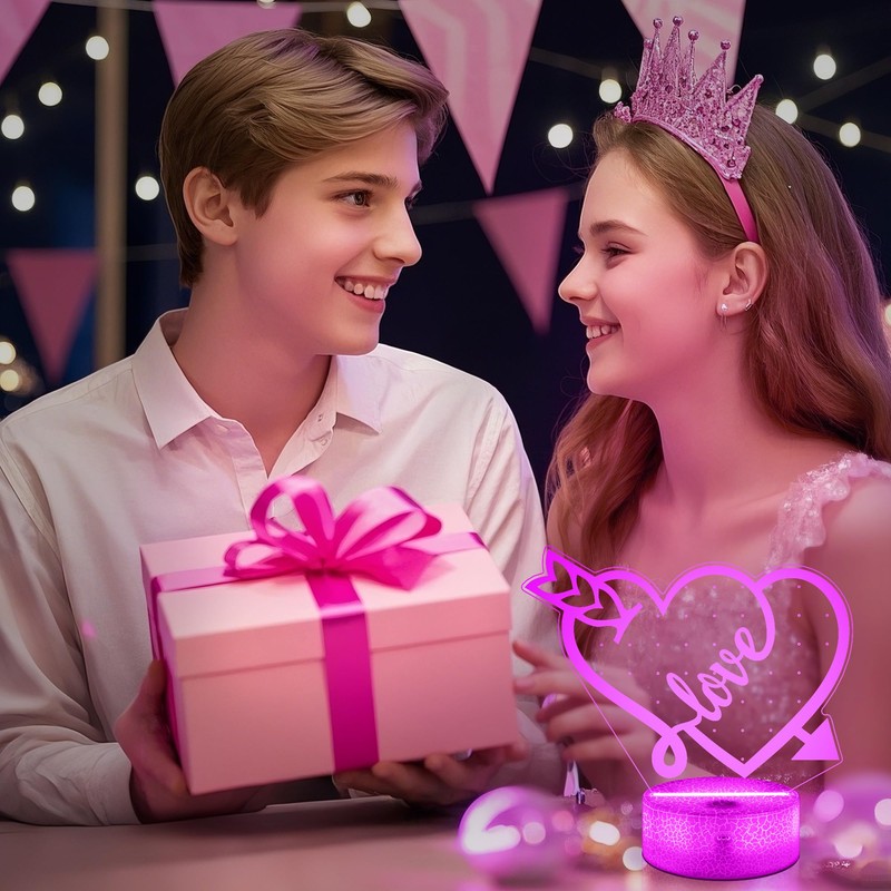 CoolGift Mart Romantic Love Arrow 3D Luminous Desktop Earring Organiser