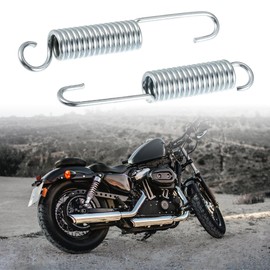 X AUTOHAUX 2 Pcs Universal 100mm Length Motorcycle Brake Pedal Return Spring Motorcycle Side Kickstand Spring Silver Tone Metal