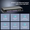 10 Port 2.5GB Unmanaged Ethernet Switch with 8* 2.5G Base-T