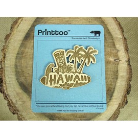 Hawaii Wood Engraved Fridge Magnet Souvenir Gift