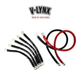 V-Lynx 4 Awg HD Golf Cart Battery Cable 7 pc Set Club Car DS IQ Set V-Lynx Made in USA