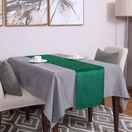 WAITER TREE Velvet Table Runner Washable Dresser Scarf Luxury Rustic Farmhouse Table Runners for Home Dining Coffee Table (Emerald Green, 35 x 300cm)