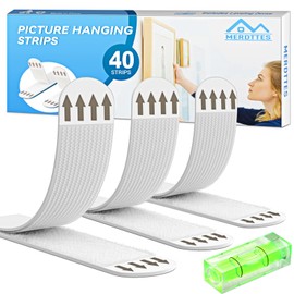 Heavy Duty Large Picture Hanging Strips, 20-Pairs (40 Packs) Adhesive Picture Hangers, No Damage Wall Hanger Without Nail, Poster Hanger Strips, Picture Hanging Hooks for Wall Decoration