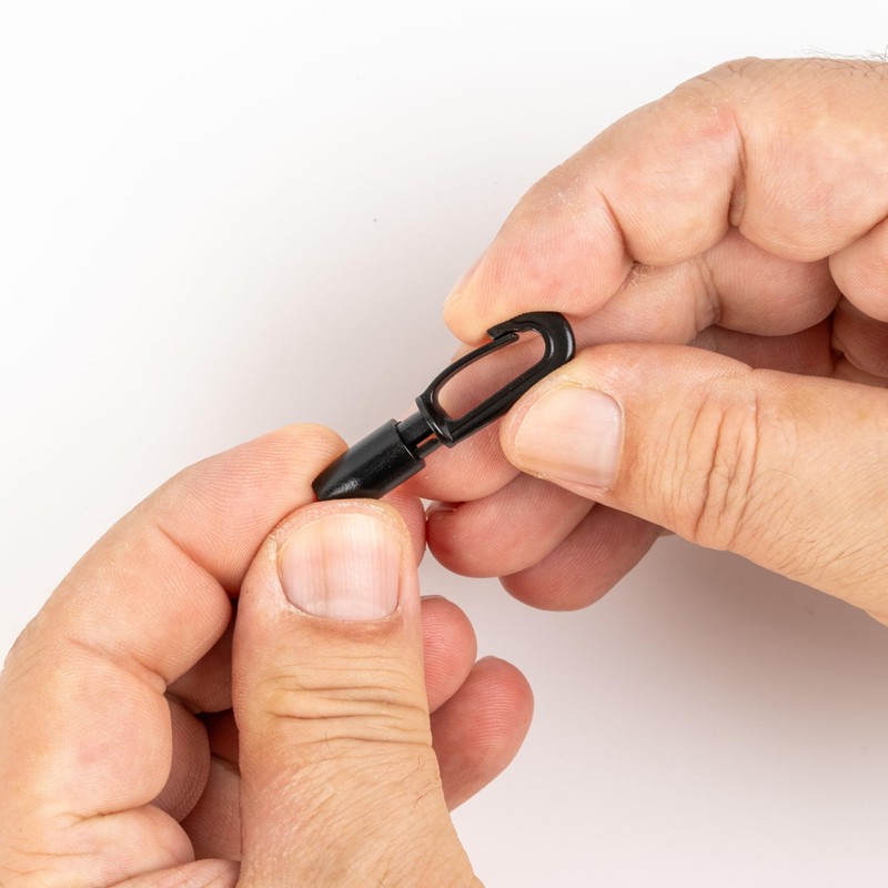 Plastic Carabiner Hooks, Pack of 12, in Black, for Diameter