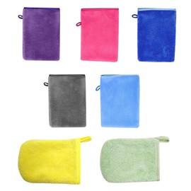 CVDYWDJIE Pack of 5 Shower Gloves and 2 Pieces Makeup Remover Gloves, Soft Cleaning Gloves, Absorbent Gloves, Bath Products, Body Cleaning Tools