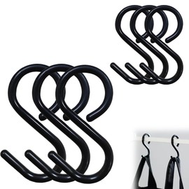 YACHUN S-Shaped Hooks, Bendable Tips, 2.4 inches (6 cm) Small x 3.5 inches (9 cm) Large x 3.5 inches (9 cm) Large x 3.5 inches (3 pieces), Rustproof, Non-Falling, Flexible Material, For Kitchens