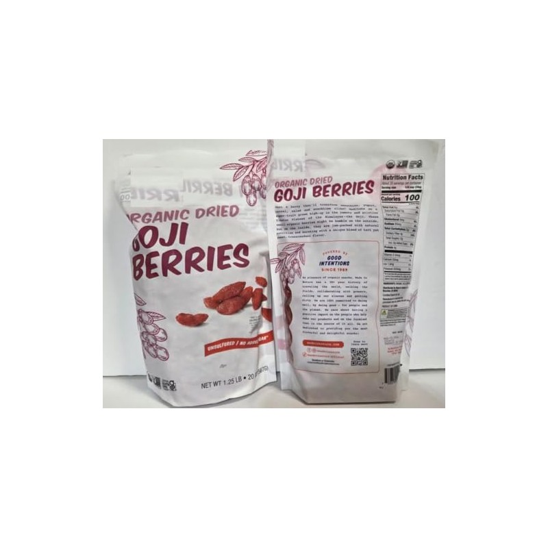 Organic Made Nature Sun-Dried Unsulfured GOJI Berries 20oz 567g (Two