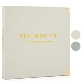 Beautiful Linen Pregnancy Journal and Detailed Memory Book with Stickers and Keepsake Pocket - Lovely Must Have Gift for Expecting First Time Moms - The Perfect Planner to Track Pregnancy Milestones