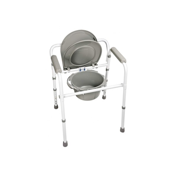 Graham-Field 7108R-1 Lumex 3-in-1 Folding Bedside Commode Chair, Raised Toilet Seat, Toilet Safety Rails, Height-Adjustable
