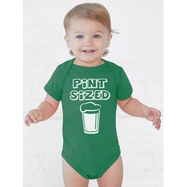 Aiden's Corner Handmade Cute Baby Boy Girl Green Pint Size irish Bodysuits (Pint, 0-3 Months)