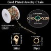 Beebeecraft 5m Colorful Crystal Chain Gold Plated Brass Round Glass