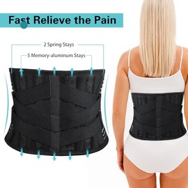 Faja lumbar para aliviar el dolor lumbar, cinturón de soporte lumbar antideslizante con malla para mujeres y hombres, faja lumbar ajustable para ciáti