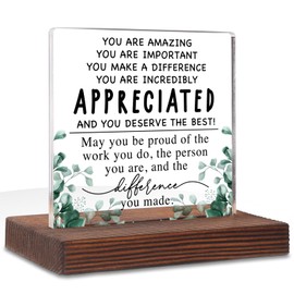Appreciate Plaque for Women, Men, Appreciation Thank You Gifts for Employee, Coworker, Boss, Leader, Mentor, Boss Lady, New Job, Promotion, Leaving, Going Away Gifts Desk Decorative Signs Plaques