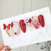 Red Quartz Handmade Nail Tips - Long Square / 레드쿼츠