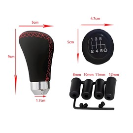 GisWell 1 PC Car Shift Knob Head, Universal Automatic Car Accessories for Manual Car Universal Shift Knob 6 Speed Manual Gear Box, with 1 Handball, 4 Adapters, 4 Screws, 1 Hex Tool