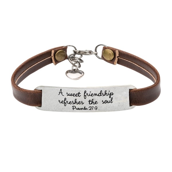 Yiyang Leather Bracelets for Women Men Friends Christian Jewelry Friendship