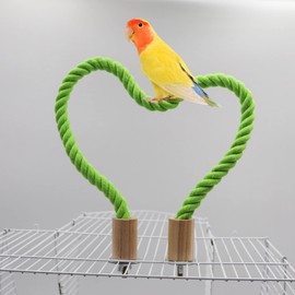2 Pack Bird Hemp Rope Perch Swing, Bird Cage Stand Pole Accessories, Paw Grinding Standing Climbing Perch for Parrot, Parakeet, Budgies, Lovebirds(23.62"/60 cm)