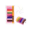 NAGARAKU Colourful Individual Eyelashes, 1:1 Eyelashes, 8 Mixed Rainbow Colours,