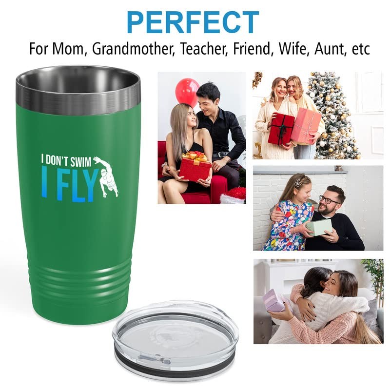 Swimming Green Edition Tumbler 20oz - I Don't Swim I