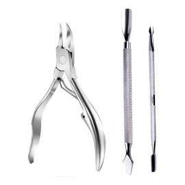 Nail supply Alicate Mediano + Empuja Cuticula Chico Y Grande