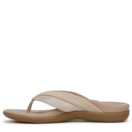 VIONIC Womens Shore Beige/Gold Leather/Canvas 11 Medium