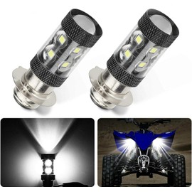 2 bombillas LED de 80 W H6, súper blancas y brillantes, para ATVS, YFS, YFZ, Bruin, YFM350, 200, 350, 400, 450, 660, 700, Raptor Blaster 200, Banshee, motocicleta, motocross
