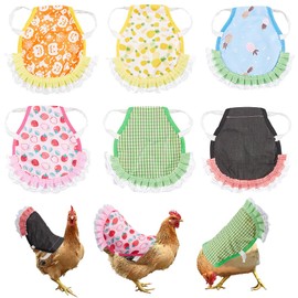CRASPIRE 6pcs Chicken Saddle for Hens Black Waterproof Protector for Back and Sides Poultry Saver with Elastic Chicken Jacket Straps Chicken Aprons for Hens Poultry Accessories for Hens