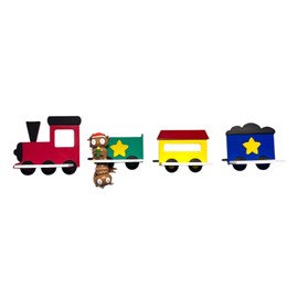 PsGreen Train Set of 4 or Extension Compatible with Tonie Figures, Tonier Shelf, Tonie Expansion Shelf, Children's Room, Train, Locomotive, Wagon (Multicoloured, Train Set of 4)