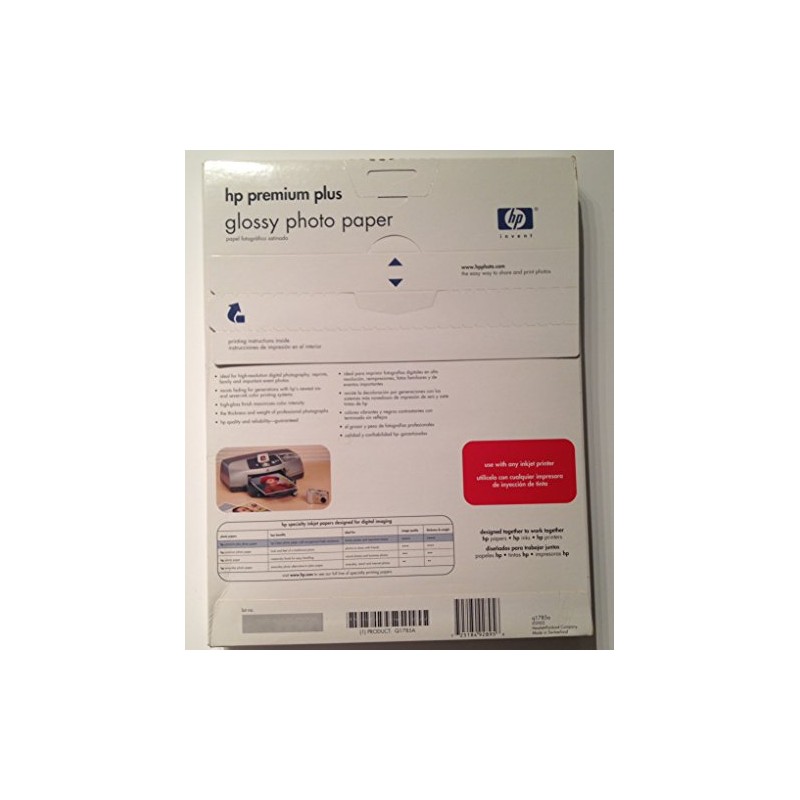 HP Premium Plus Photo Paper, High Gloss- 50 sheets 8.5