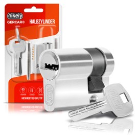 GERCAR Half-Cylinder 10/30 Profile Cylinder Lock Cylinder Lock Door Lock with 5 Keys Single Length 40 mm A:10 B:30 Set of 1