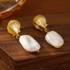 GZQ Gold Shell Drop Dangle Earrings for Women Chunky Statement