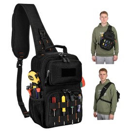Rexmore Tactical Electrician & HVAC Tool Chest Bag, 3-Point Harness Black