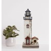 Wooden Lighthouse Tabletop Decor Rustic Light House with LED Nuatical