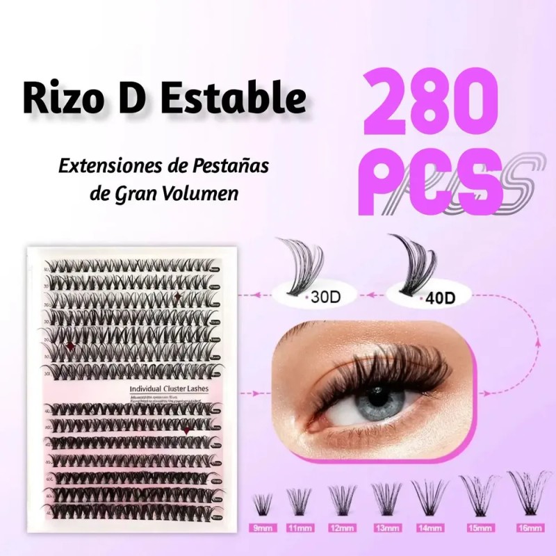 Kit De Extensión De Pestañas 280 Grupos De Pestaña 30d+40d