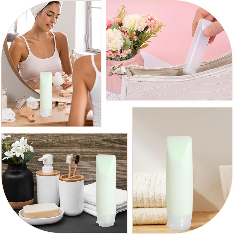 Clear Plastic Refillable Toothpaste Tubes, 6 Pack Empty Cosmetic Soft