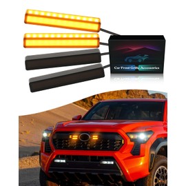 Amber Grill Lights for 2024 Toyota Tacoma LED Grille Lights Tacoma Accessories Front Grille Trims,4Pcs