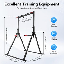 Foldable Pull up Bar Triangular Legs Pull up Station Multifunction Adjustable Height Pull up Bar Freestanding Home Gym Strength Training Equipment 440lbs Load Capacity Triangular Design