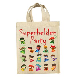clothinx Sustainable Party Bag Bag Set with Birthday Theme Superheroes Pack of 10, Superheroes