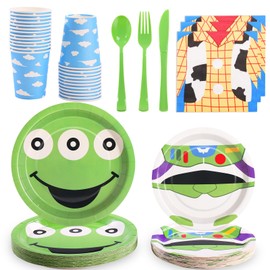 175Pcs Story Birthday Party Decoration, Toy Plates and Napkins Party Supplies, Cartoon Story Plates for Boys Baby Shower Kids Birthday Party Favors, Serves 25 Guests
